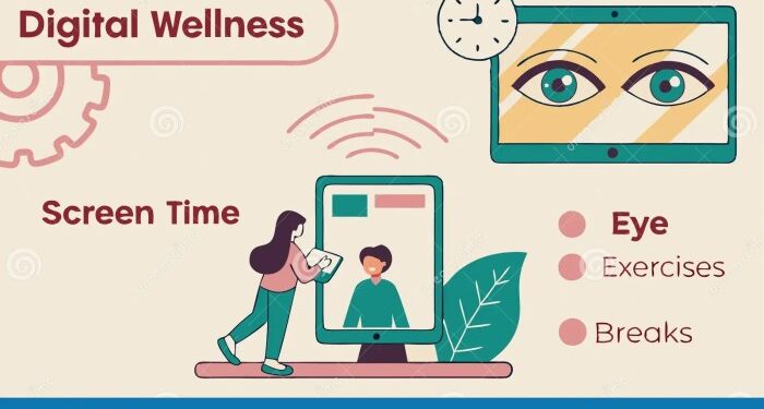Digital Wellness Infographic For Screen Time And Eye Health Generative ...